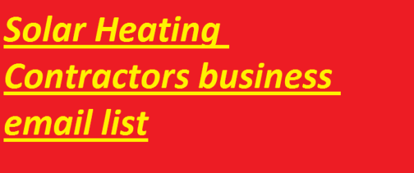 Solar Heating Contractors business email list