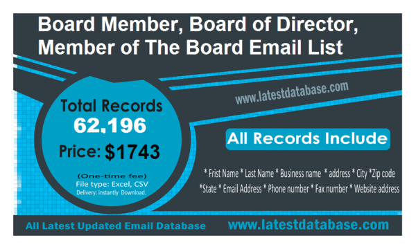 Board Member, Board of Director, Member of The Board Email List