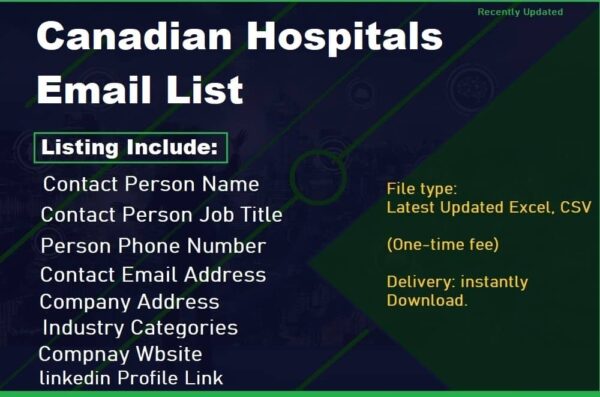 Canadian Hospitals Email List