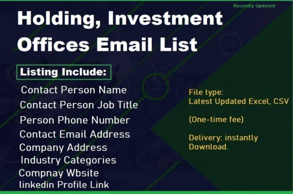 Holding, Investment Offices Email List