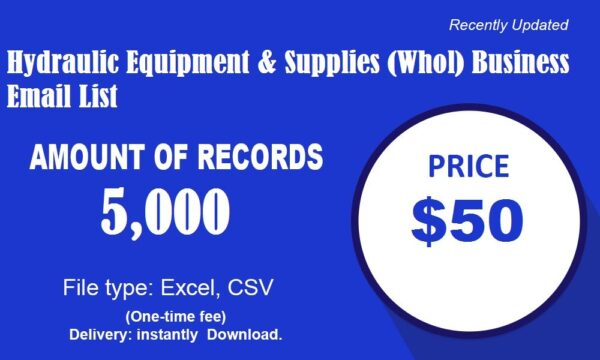 Hydraulic Equipment & Supplies (Whol) Business Email List