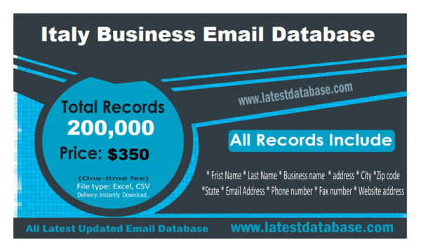 Italy Business Consumer Email Database