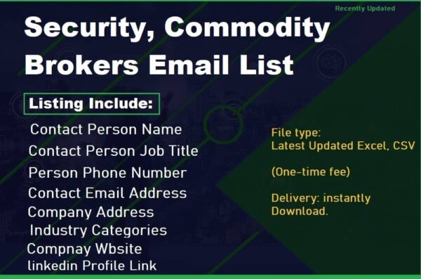 Security, Commodity Brokers Email List