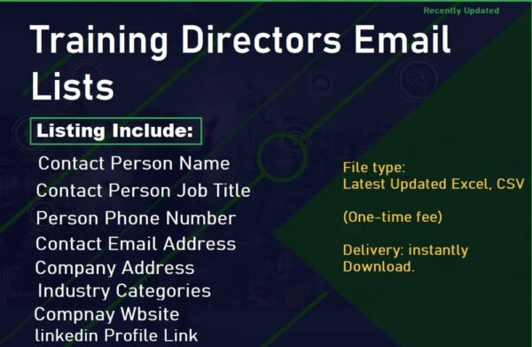 Training Directors Email Lists Trial